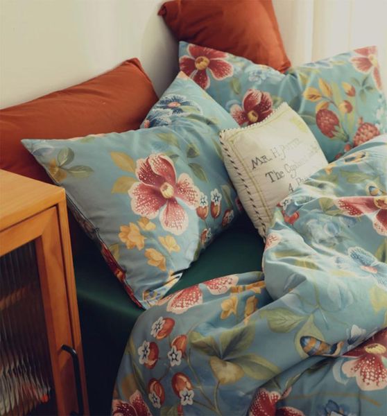 pastoral retro blue flower bedding set,cotton twin full king single double home textile bed sheet pillow case duvet cover
pastoral retro blue flower bedding set,cotton twin full king single double home textile bed sheet pillow case duvet cover