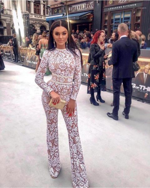 2019 autumn new white long sleeved round neck lace high waist fashion stretch slim thin embroidered bandages one piece trumpet1, Black;white
2019 autumn new white long sleeved round neck lace high waist fashion stretch slim thin embroidered bandages one piece trumpet1, Black;white
