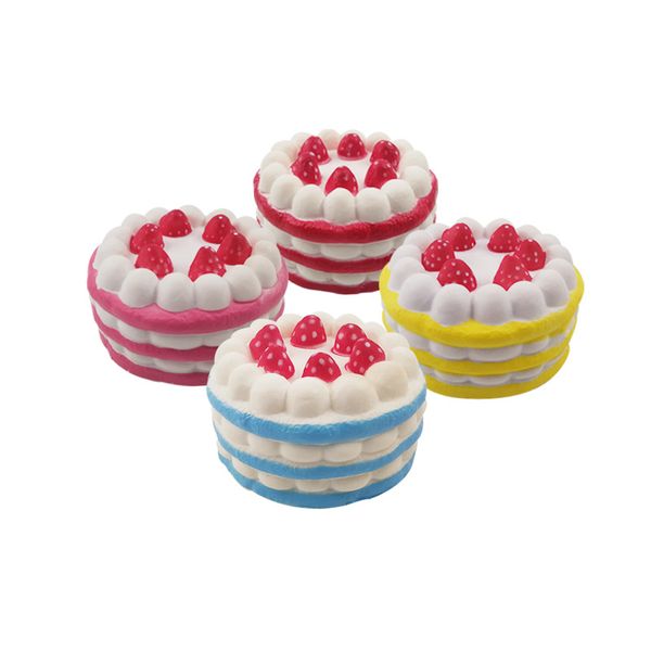 Kawaii Strawberry Cake Squishy Slow Rising Cream Cake Mango Yellow Rosy Blue Kids New Year Toy Gifts