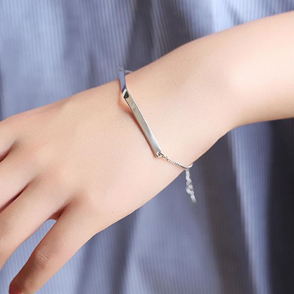 link, chain s925 sterling sv bracelet small korean students ie simple geometric bracelets female personality women's fashion, Black
link, chain s925 sterling sv bracelet small korean students ie simple geometric bracelets female personality women's fashion, Black