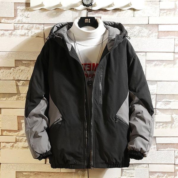 running jackets 2021 winter sports cotton-padded jacket men's color matching hooded stitching casual padded couple men1, Black;red
running jackets 2021 winter sports cotton-padded jacket men's color matching hooded stitching casual padded couple men1, Black;red
