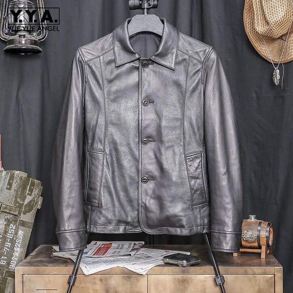 men casual sheepskin jacket autumn winter slim short biker real leather coat brand single breasted business outerwear plus size, Black
men casual sheepskin jacket autumn winter slim short biker real leather coat brand single breasted business outerwear plus size, Black
