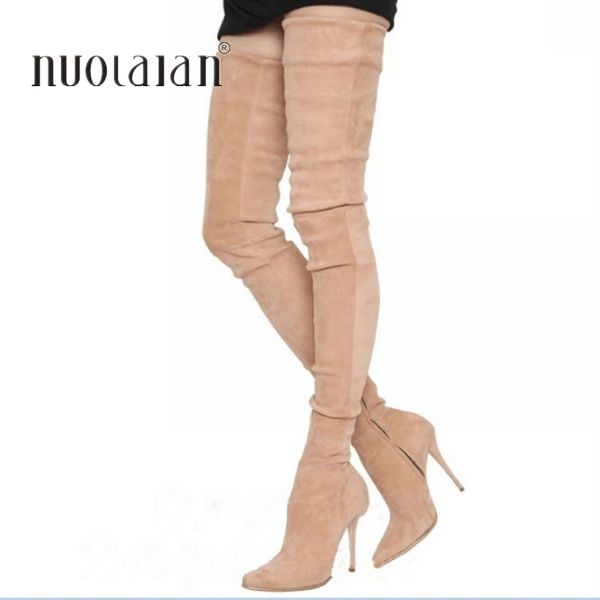 2019 brand stretch suede leather thigh high heels boots women winter boots stiletto heels over the knee boots female shoes y200723, Black
2019 brand stretch suede leather thigh high heels boots women winter boots stiletto heels over the knee boots female shoes y200723, Black