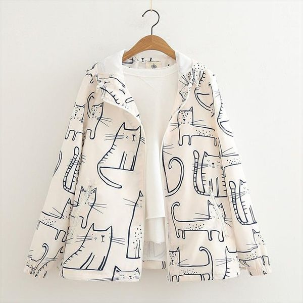kawaii graffiti cat cartton print women jacket loose japan style cute white hooded zipper basic coat harajuku preppy outwear new, Black;brown
kawaii graffiti cat cartton print women jacket loose japan style cute white hooded zipper basic coat harajuku preppy outwear new, Black;brown