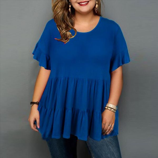 4xl 5xl plus size blouse women 2020 fashion summer short sleeve ruffles long blouse large size ladies solid casual tunic, White
4xl 5xl plus size blouse women 2020 fashion summer short sleeve ruffles long blouse large size ladies solid casual tunic, White