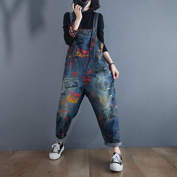autumn women denim jumpsuit plus size loose casual jeans overalls women vintage streetwear graffiti rompers harem pants jumpsuit, Black;white
autumn women denim jumpsuit plus size loose casual jeans overalls women vintage streetwear graffiti rompers harem pants jumpsuit, Black;white