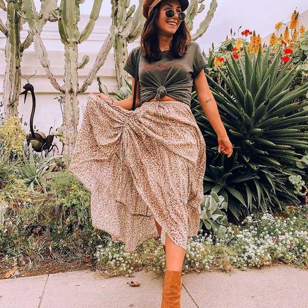 sheer leopard print skirts women tiered midi summer skirt front ruched elastic waist casual long gypsy skirt, Black
sheer leopard print skirts women tiered midi summer skirt front ruched elastic waist casual long gypsy skirt, Black