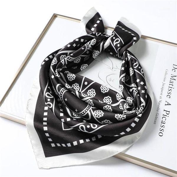 square silk scarf shawl neck wraps women lady hair band black white scarves fashion print foulard handkerchief bandana1, Blue;gray
square silk scarf shawl neck wraps women lady hair band black white scarves fashion print foulard handkerchief bandana1, Blue;gray