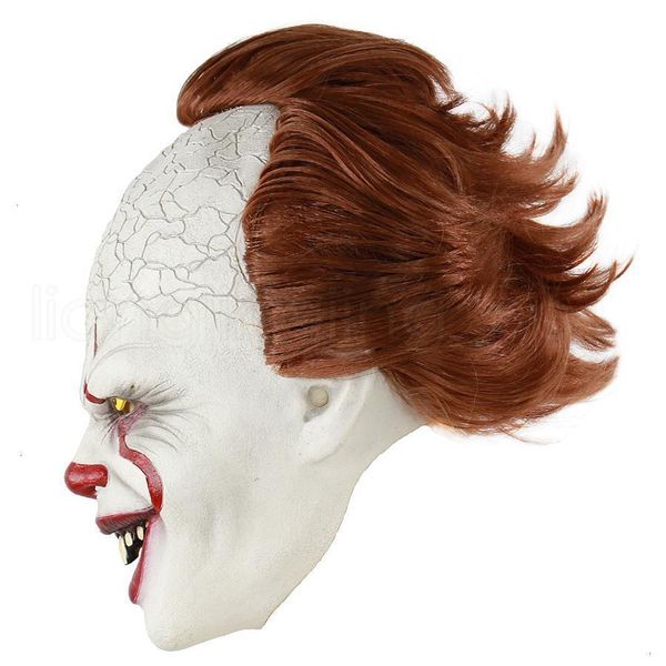 it silicone joker movie 2 stephen king's pennywise mask full face horror clown latex mask halloween party horrible cospl