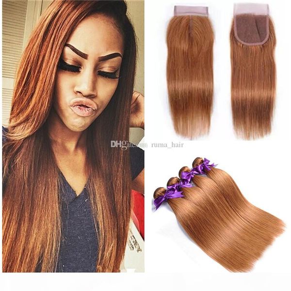 brazilian straight with 4*4 human hair weave russian human virgin hair 3 bundles with lace closure #30 color auburn hair with closure, Black;brown
brazilian straight with 4*4 human hair weave russian human virgin hair 3 bundles with lace closure #30 color auburn hair with closure, Black;brown
