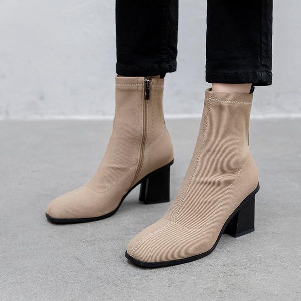 black ankle sock boots women 2020 fashion spring autumn stretch slim ankle boots high heels square toe knitting women shoes
black ankle sock boots women 2020 fashion spring autumn stretch slim ankle boots high heels square toe knitting women shoes