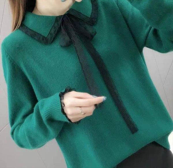 women lady winter knitted pullovers full sleeve knitted sweater peter pan collar pullover sweaters jumper clothes, White;black
women lady winter knitted pullovers full sleeve knitted sweater peter pan collar pullover sweaters jumper clothes, White;black
