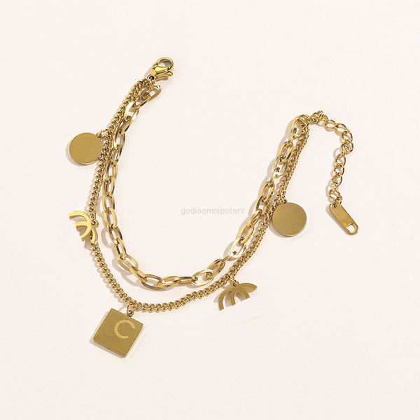 22ss stainless steel charm bracelets classic luxury designer letters small sweet wind double layer chain bracelet women metal wedding party, Golden;silver
22ss stainless steel charm bracelets classic luxury designer letters small sweet wind double layer chain bracelet women metal wedding party, Golden;silver