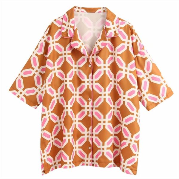 fashion women geometric printing tailored collar pajama shirt 2020 new casual lady three quarter sleeve blouse loose s6992, White
fashion women geometric printing tailored collar pajama shirt 2020 new casual lady three quarter sleeve blouse loose s6992, White