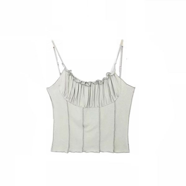 2021 new of summer tank very cotton strand style women spaghetti belts ruffles short plissadas balv, White
2021 new of summer tank very cotton strand style women spaghetti belts ruffles short plissadas balv, White