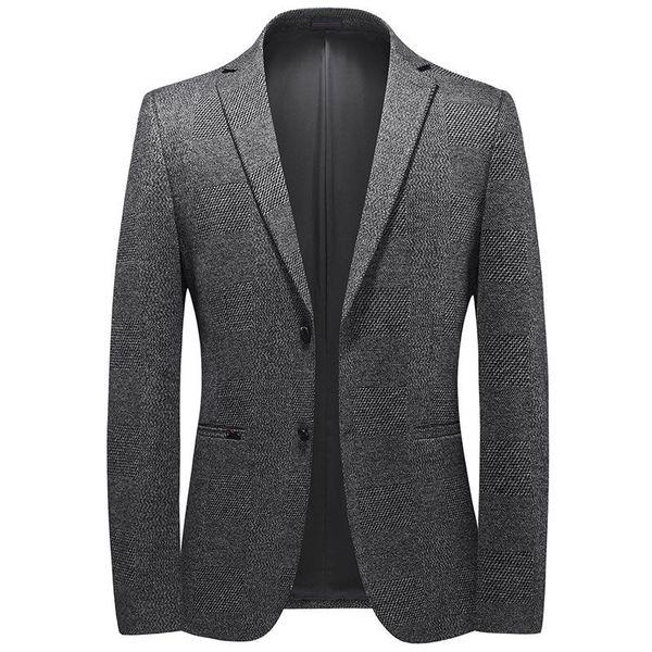 men's suits & blazers autumn winter men knitted elastic casual gray suit jacket fashion slim checkered business party prom banquet dail, White;black
men's suits & blazers autumn winter men knitted elastic casual gray suit jacket fashion slim checkered business party prom banquet dail, White;black