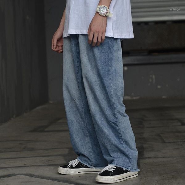 men vintage washed casual loose straight elastic waist denim long trousers male japan streetstyle hip hop jeans pant high street1, Blue
men vintage washed casual loose straight elastic waist denim long trousers male japan streetstyle hip hop jeans pant high street1, Blue