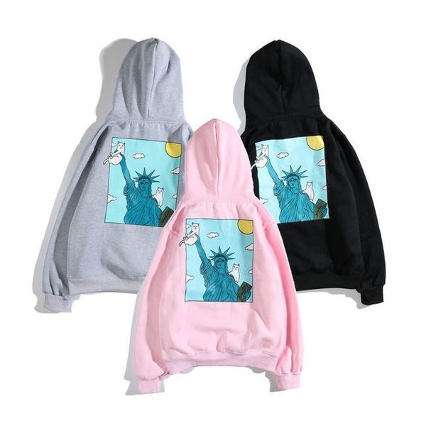 men and women couples ripndip cat pocket cat spoof van gogh self portrait hooded sweater hoodies, Black
men and women couples ripndip cat pocket cat spoof van gogh self portrait hooded sweater hoodies, Black