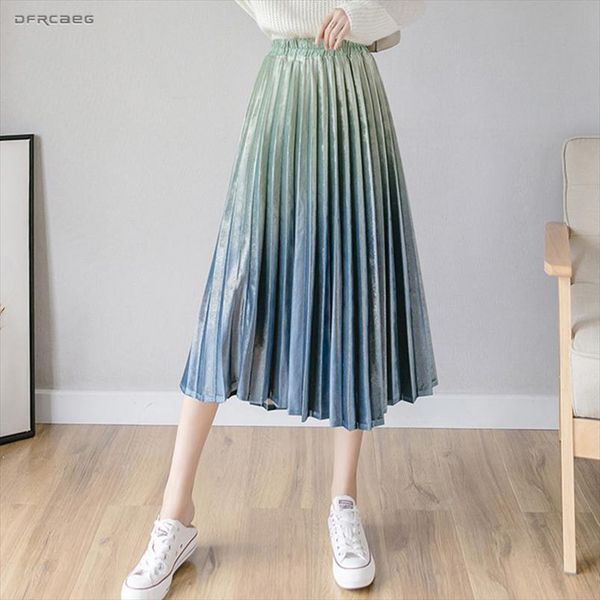 autumn winter gradient color peuche long pleated skirts womens high waist casual ladies velvet vintage skirt femme, Black
autumn winter gradient color peuche long pleated skirts womens high waist casual ladies velvet vintage skirt femme, Black