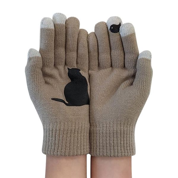 five fingers gloves winter warm cold cashmere thick cartoon cat print wool knitted full finger mittens men and women #y, Blue;gray
five fingers gloves winter warm cold cashmere thick cartoon cat print wool knitted full finger mittens men and women #y, Blue;gray