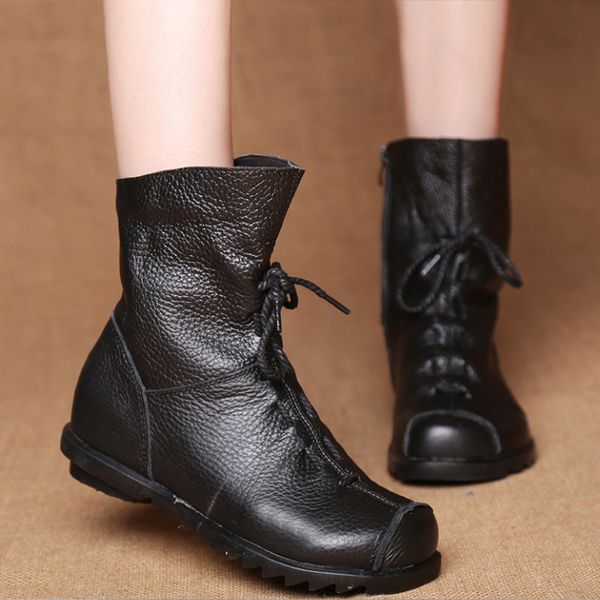 lucyever 2020 autumn vintage ankle boots genuine leather women handmade leisure women's shoes from water-proofing platform b4td, Black
lucyever 2020 autumn vintage ankle boots genuine leather women handmade leisure women's shoes from water-proofing platform b4td, Black