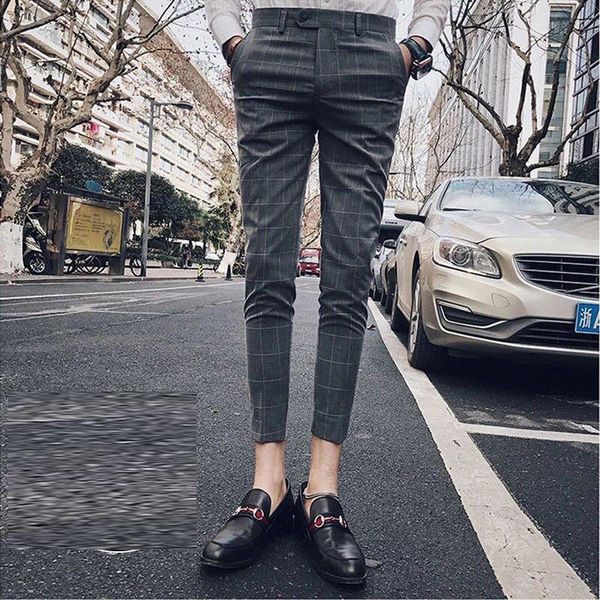 2020 suit pants spring men's plaid business casual nine points length suit pants men's trousers slim pencil pants, Black
2020 suit pants spring men's plaid business casual nine points length suit pants men's trousers slim pencil pants, Black