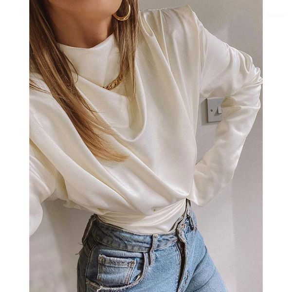 2020 new european and american women's high-neck satin pleated long-sleeved hollow floral backless jumpsuit women, Black;white
2020 new european and american women's high-neck satin pleated long-sleeved hollow floral backless jumpsuit women, Black;white
