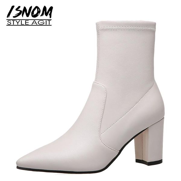 isnom women ankle boots slim pointed toe thick high heels shoes woman booties skid proof ladies short boot female solid shoes, Black
isnom women ankle boots slim pointed toe thick high heels shoes woman booties skid proof ladies short boot female solid shoes, Black