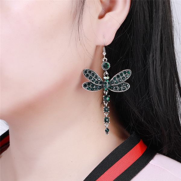 vintage crystal colorful fashion dragonfly earrings tassel for women drop dangle earring boho design jewelry, Silver
vintage crystal colorful fashion dragonfly earrings tassel for women drop dangle earring boho design jewelry, Silver