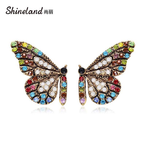 stud shineland 2021 european and american fashion vintage butterfly colorful crystal zircon earrings for women bohemian, Golden;silver
stud shineland 2021 european and american fashion vintage butterfly colorful crystal zircon earrings for women bohemian, Golden;silver