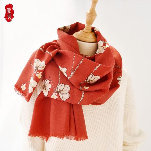 scarves red wool scarf women printed plum blossom winter long thin warm bandana shawl fashion green chic gift for lady, Blue;gray
scarves red wool scarf women printed plum blossom winter long thin warm bandana shawl fashion green chic gift for lady, Blue;gray