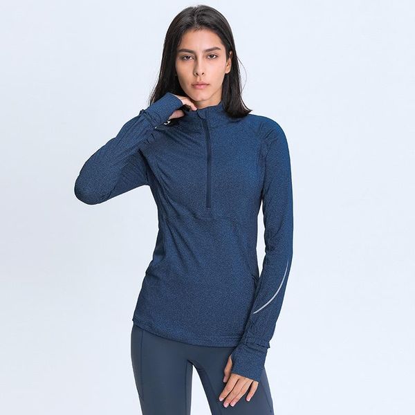 yoga outfits sports gym women long sleeve zipper shirts elastic reflective strip workout clothes running fitness pullover, White;red
yoga outfits sports gym women long sleeve zipper shirts elastic reflective strip workout clothes running fitness pullover, White;red