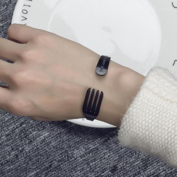 bangle knife & forkableware couple bracelets cuff for women men stainless steel bangles couples jewelry1, Black
bangle knife & forkableware couple bracelets cuff for women men stainless steel bangles couples jewelry1, Black