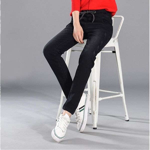 women's jeans stretch harem plus size high street lace up boyfriend pants female elastic waist black denim trousers, Blue
women's jeans stretch harem plus size high street lace up boyfriend pants female elastic waist black denim trousers, Blue