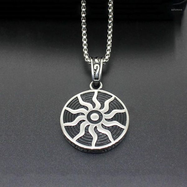 vintage round 316l stainless steel sun god pendant chain necklace punk rock fire pattern for men women necklace jewelry gift1, Silver
vintage round 316l stainless steel sun god pendant chain necklace punk rock fire pattern for men women necklace jewelry gift1, Silver