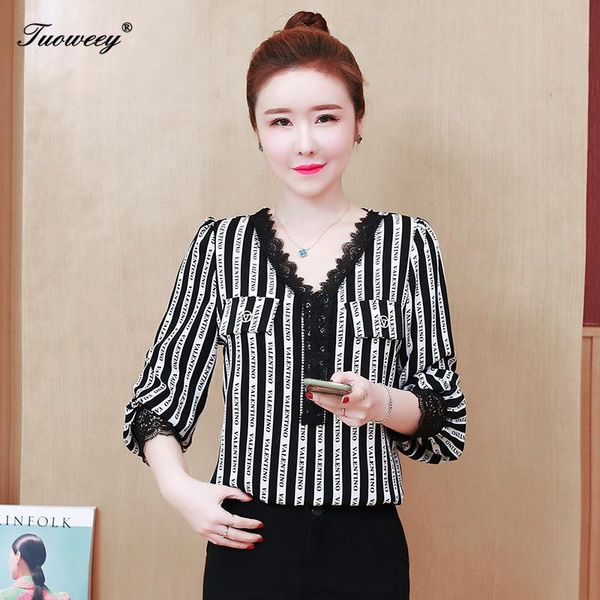 new 2020 long sleeve chiffon striped blouse women shirt button v neck plus size women's blouse shirt camisas mujer, White
new 2020 long sleeve chiffon striped blouse women shirt button v neck plus size women's blouse shirt camisas mujer, White