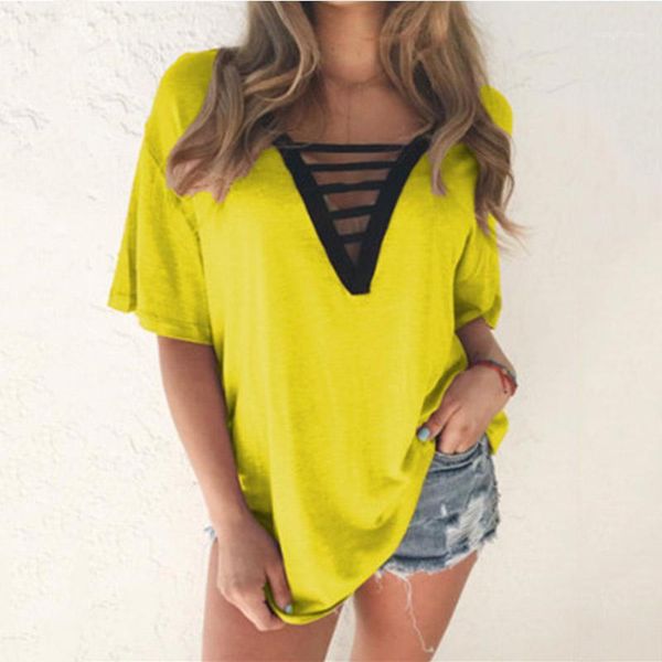 women's t-shirt women casual loose v-neck hollow out tee short sleeved summer solid color patchwork club woman plus size tshirt1, White
women's t-shirt women casual loose v-neck hollow out tee short sleeved summer solid color patchwork club woman plus size tshirt1, White