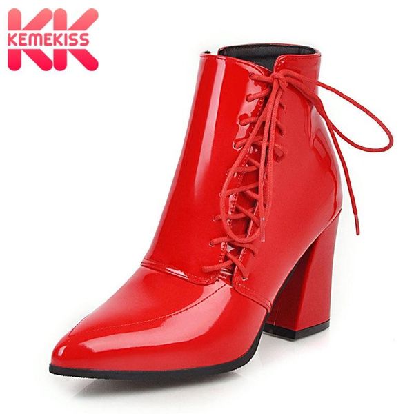 boots kemekiss solid color women ankle lacing pointed toe shoes fashion light winter thick heel footwear size 34-43, Black
boots kemekiss solid color women ankle lacing pointed toe shoes fashion light winter thick heel footwear size 34-43, Black