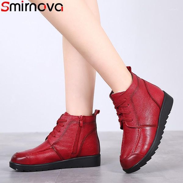 smirnova 2020 new genuine leather boots casual lace up ladies ankle boots flat with wool keep warm snow size 34-411, Black
smirnova 2020 new genuine leather boots casual lace up ladies ankle boots flat with wool keep warm snow size 34-411, Black