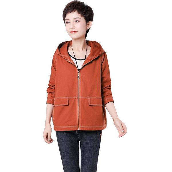 women's jackets plus size short windbreaker 2021 spring autumn outwear loose casual female middle-aged solid fashion jacket, Black;brown
women's jackets plus size short windbreaker 2021 spring autumn outwear loose casual female middle-aged solid fashion jacket, Black;brown