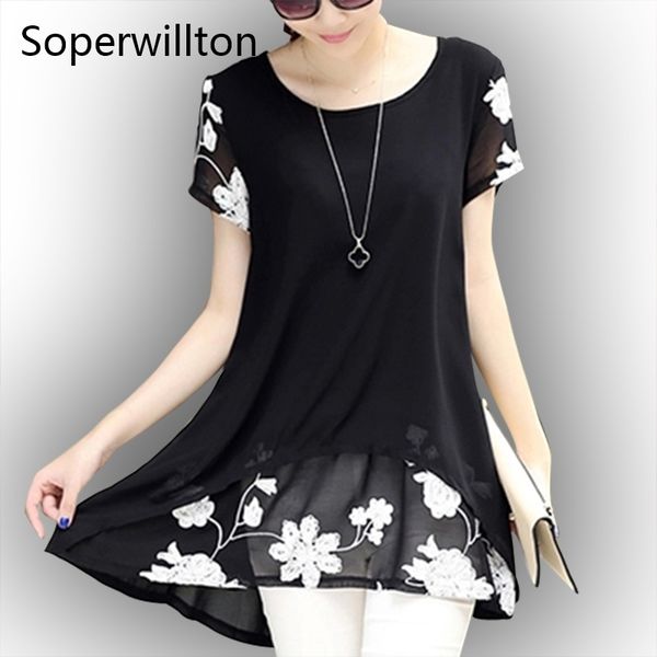 summer casual shirt women blouse loose plus size -4xl o-neck short sleeve floral fake 2 pieces black blouses shirts blusas y200622, White
summer casual shirt women blouse loose plus size -4xl o-neck short sleeve floral fake 2 pieces black blouses shirts blusas y200622, White