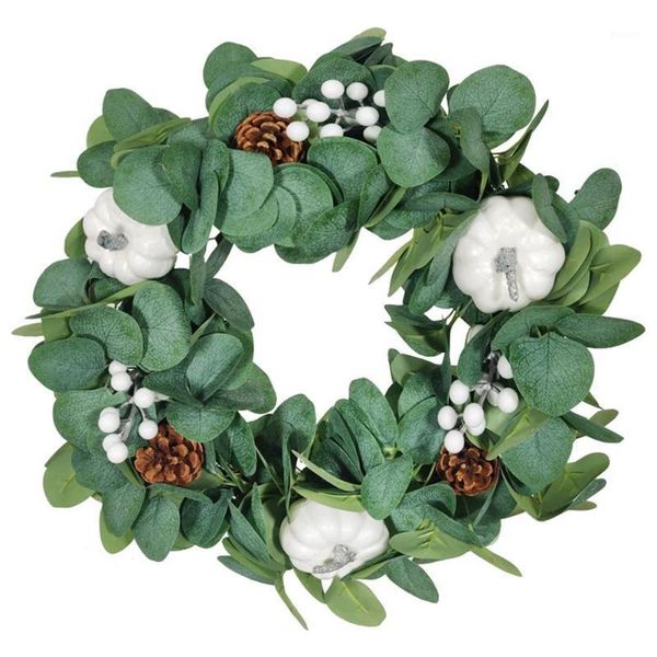 eucalyptus white pumpkin wreath artificial wreath pine cone green leaves garland for harvest festival home decor accessory1
eucalyptus white pumpkin wreath artificial wreath pine cone green leaves garland for harvest festival home decor accessory1