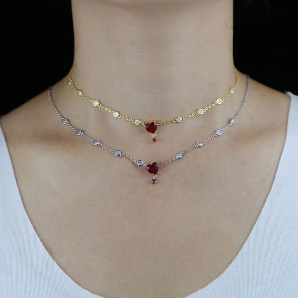 chokers arrived delicate gold silver color red heart pendant necklace with clear cz for women girl trendy valentine's day jewelry, Golden;silver
chokers arrived delicate gold silver color red heart pendant necklace with clear cz for women girl trendy valentine's day jewelry, Golden;silver