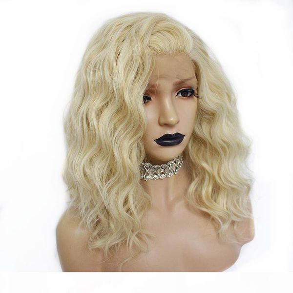 high temperature fiber short wave bob full hair blonde wigs glueless synthetic lace front wigs for women side parting, Black
high temperature fiber short wave bob full hair blonde wigs glueless synthetic lace front wigs for women side parting, Black