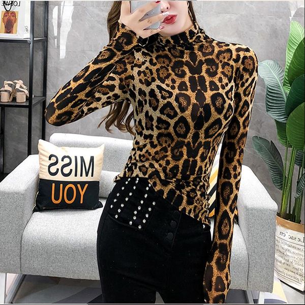 leopard t shirt women spring turtleneck stretchy slim long sleeve t shirt tee ropa mujer t9d602y, White
leopard t shirt women spring turtleneck stretchy slim long sleeve t shirt tee ropa mujer t9d602y, White