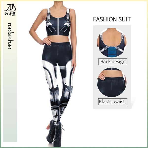 2020 new fashion stretch leggings tights digital printing vt two piece spring summer suit a b, Black
2020 new fashion stretch leggings tights digital printing vt two piece spring summer suit a b, Black