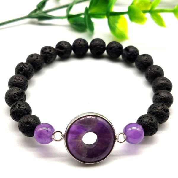 10 pcs silver plated round hollow amethyst crystal connect black lava stone stretchy bracelet classic style jewelr
10 pcs silver plated round hollow amethyst crystal connect black lava stone stretchy bracelet classic style jewelr