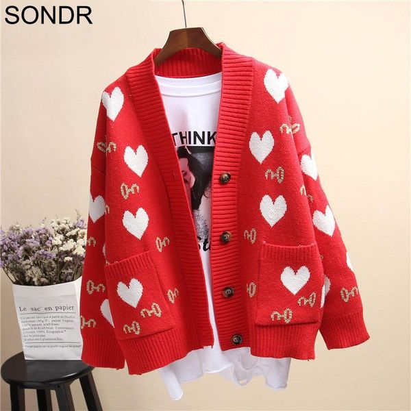women's knits & tees cute love printing sweater women 2021 winter cardigan loose casual knitted warm girls kawaii streetwear fall outwe, White
women's knits & tees cute love printing sweater women 2021 winter cardigan loose casual knitted warm girls kawaii streetwear fall outwe, White