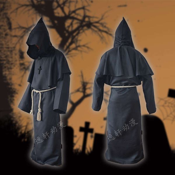 yixuan halloween cosplay ancient costume medieval robe monk's wizard's cos clothing, Black;gray
yixuan halloween cosplay ancient costume medieval robe monk's wizard's cos clothing, Black;gray
