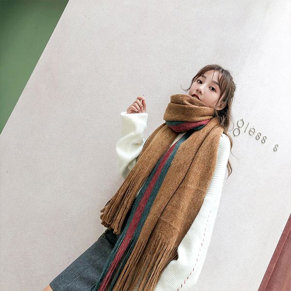 new scarf female winter student brand rainbow versatile bib thickened warm imitation cashmere shawl klwe, Blue;gray
new scarf female winter student brand rainbow versatile bib thickened warm imitation cashmere shawl klwe, Blue;gray